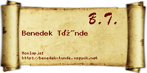 Benedek Tünde névjegykártya