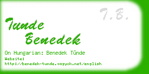 tunde benedek business card